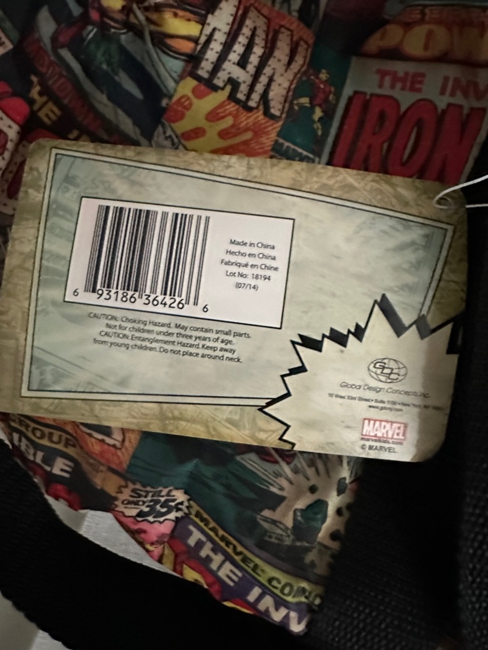 Marvel Iron Man Comic Print Duffel Bag - Red, Yellow, Blue, Black NWT - Picture 15 of 16